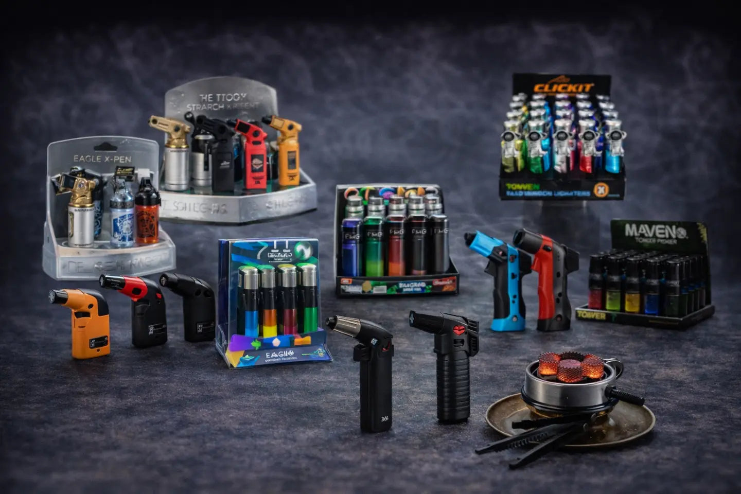 High-performance torch lighters with windproof flame for cigars and concentrates
