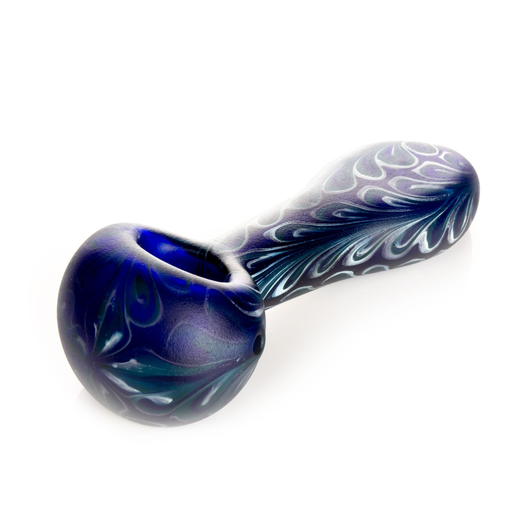 4.5" Frosted Paisley Spoon Hand Pipe - Trendies Smoke and Vape