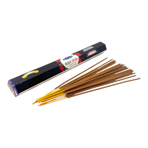 Incense sticks with a black and yellow box on a white background