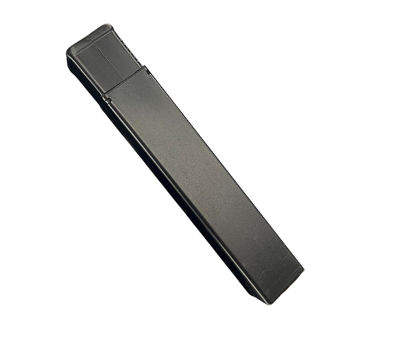 Black rectangular object on a white background