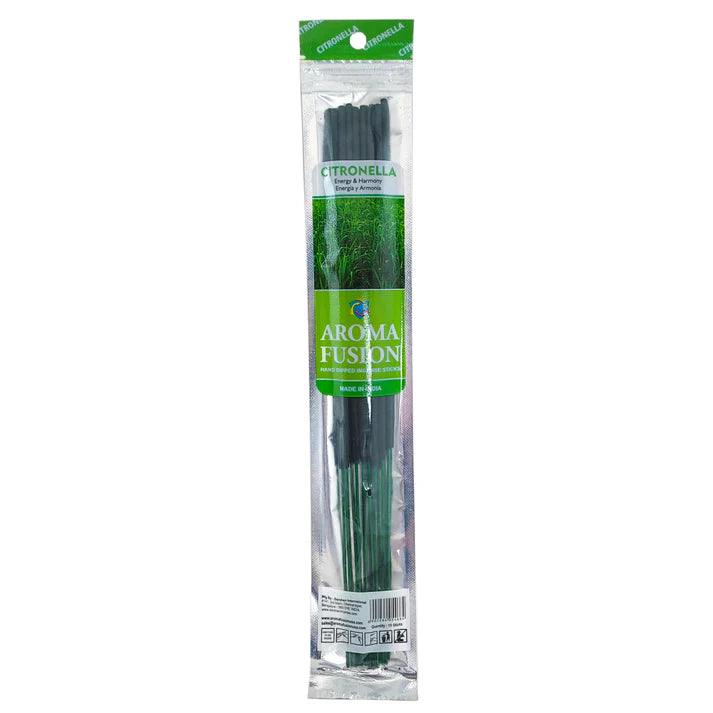 Packaged green sticks with Aroma Fusion branding on a white background