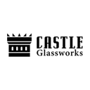 Castle Glassworks logo with a castle design on a white background
