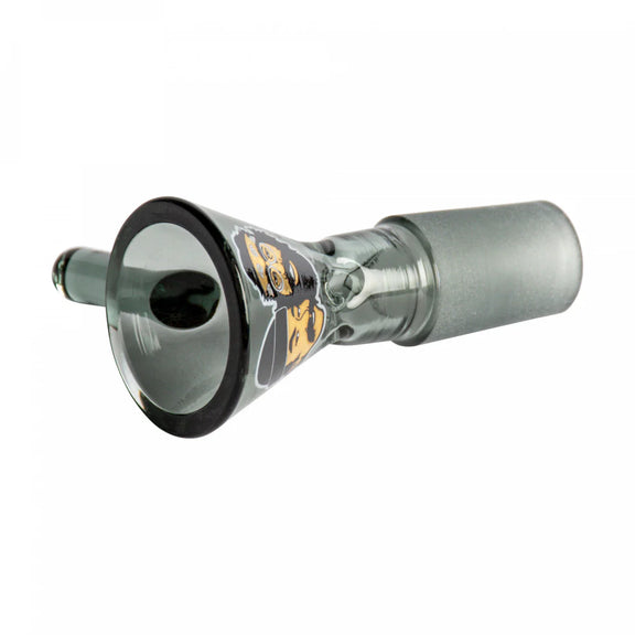 Metal trumpet mouthpiece on a white background