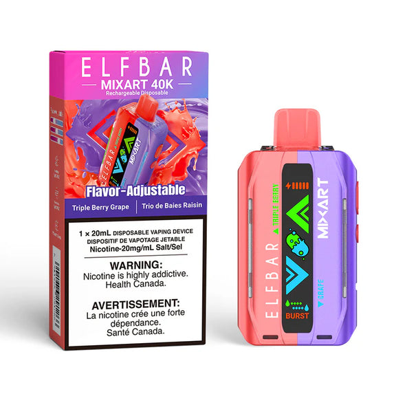 Elf Bar Mixart vape device and packaging on a white background