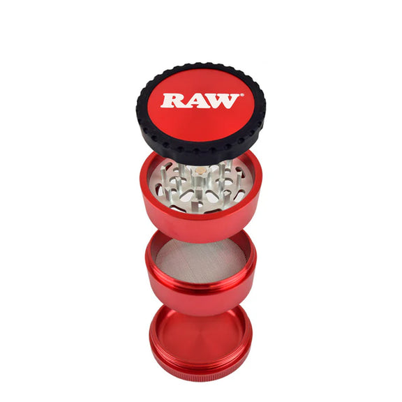 Raw 4pc Life Grinder Black w/ Clear Body - Trendies Smoke and Vape