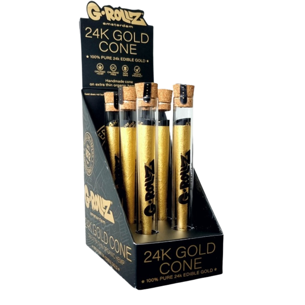 G-Rollz 24k Gold King Size Empty Pre-Rolled Cone
