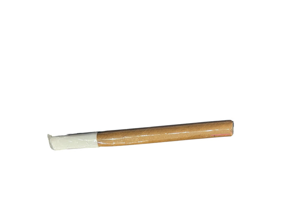 Wooden tool with white handle on a white background