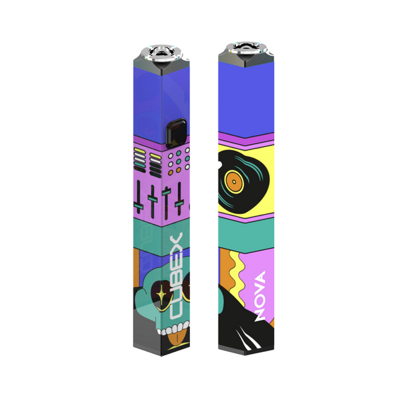 Two colorful electronic devices with 'Cubex' branding on a white background