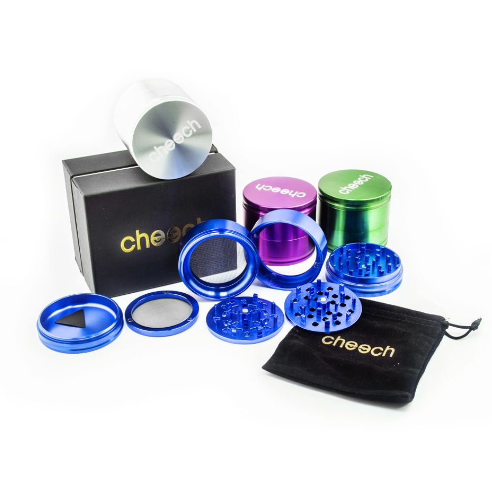Cheech 70mm 4pc Grinder with Removable Teeth & Screen