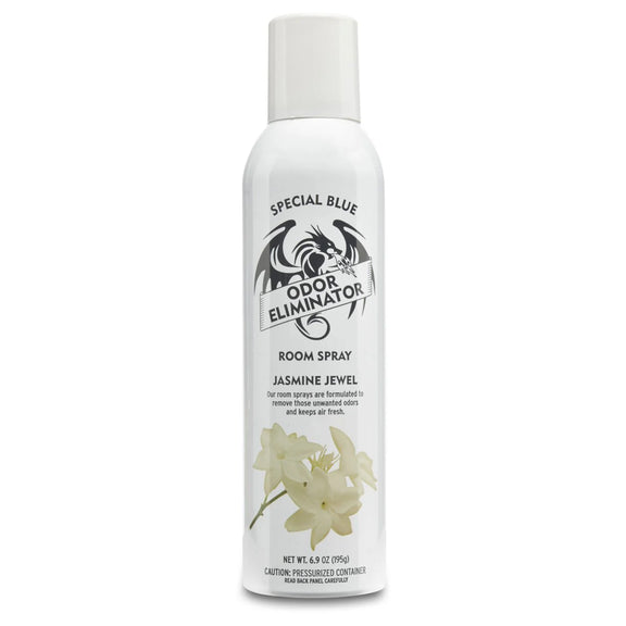 Special Blue Odor Eliminator room spray bottle on a white background