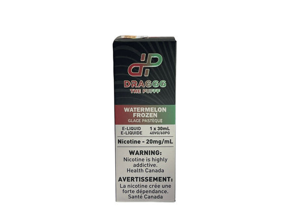 Draggo e-liquid packaging with warning labels on a white background
