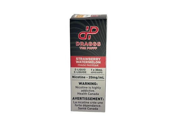 Draggo Strawberry Watermelon e-liquid packaging on a white background