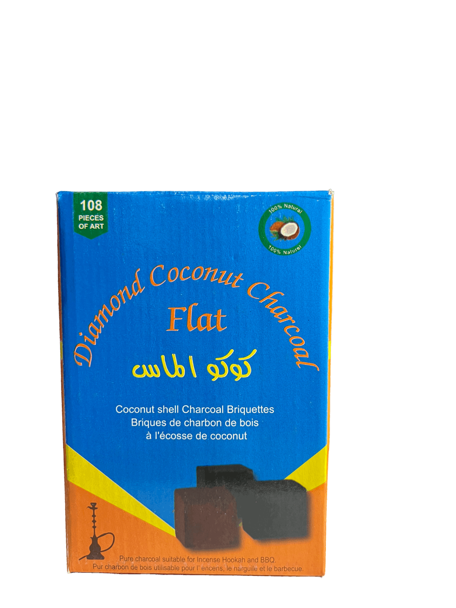 Diamond Coconut Flat Charcoal 108 Piece