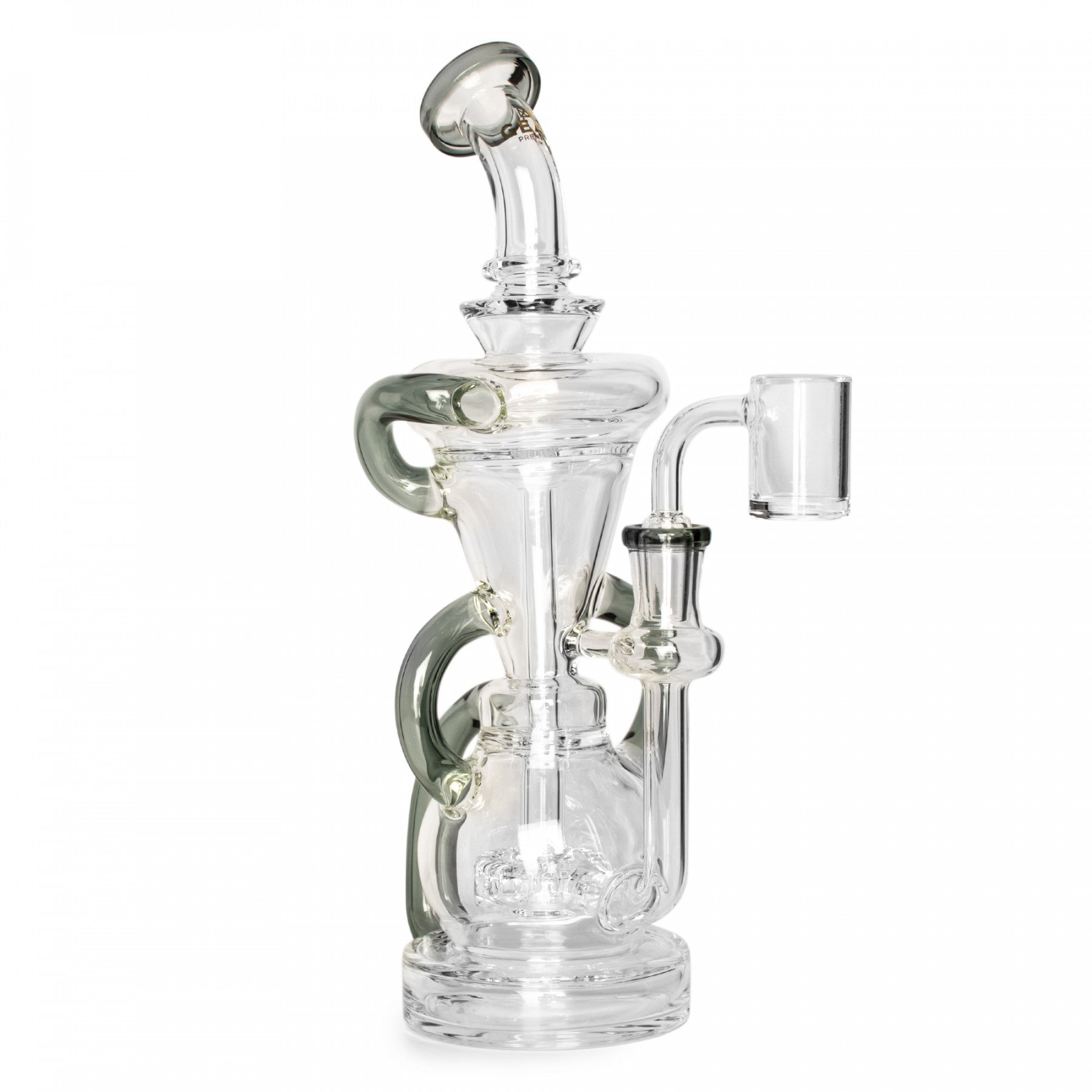 10" Crystal Glide Triple Uptake Dual Chamber Concentrate Recycler - Trendies Smoke and Vape