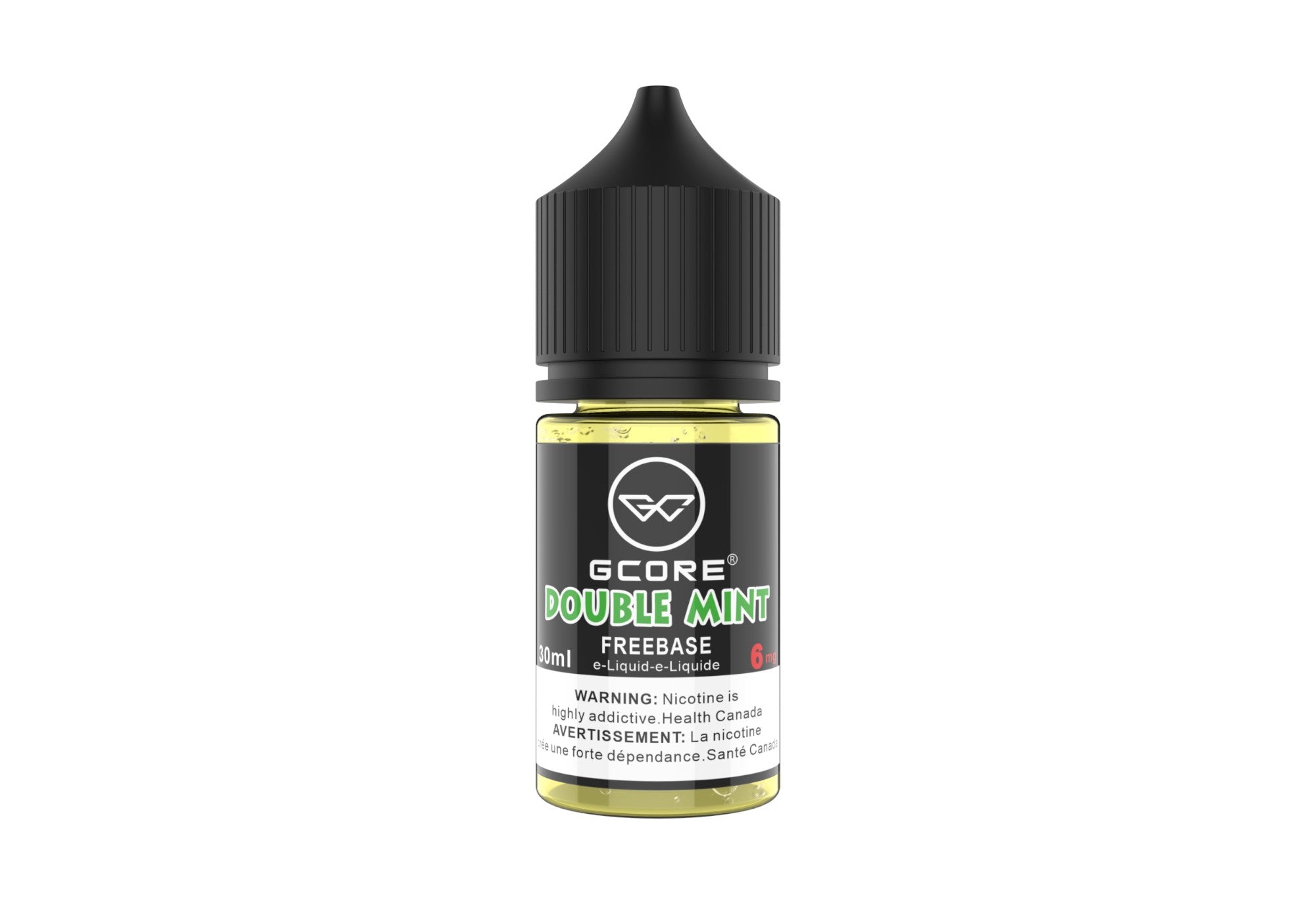 Gcore Double Mint vape juice bottle on a white background