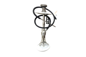 Hookah with glass bowl on a white background