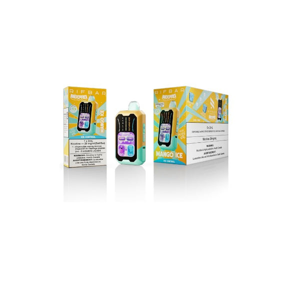 Vape device with packaging on a white background