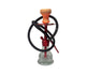 Hookah with glass base and red accents on a white background