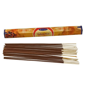 Satya incense sticks with packaging on a white background