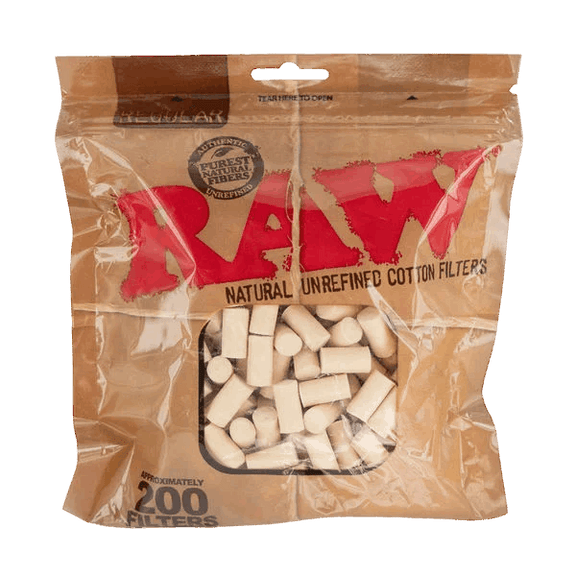 Raw Cotton Filters (200 Pack)