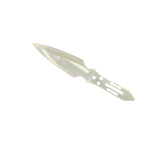 Silver throwing knife on a white background