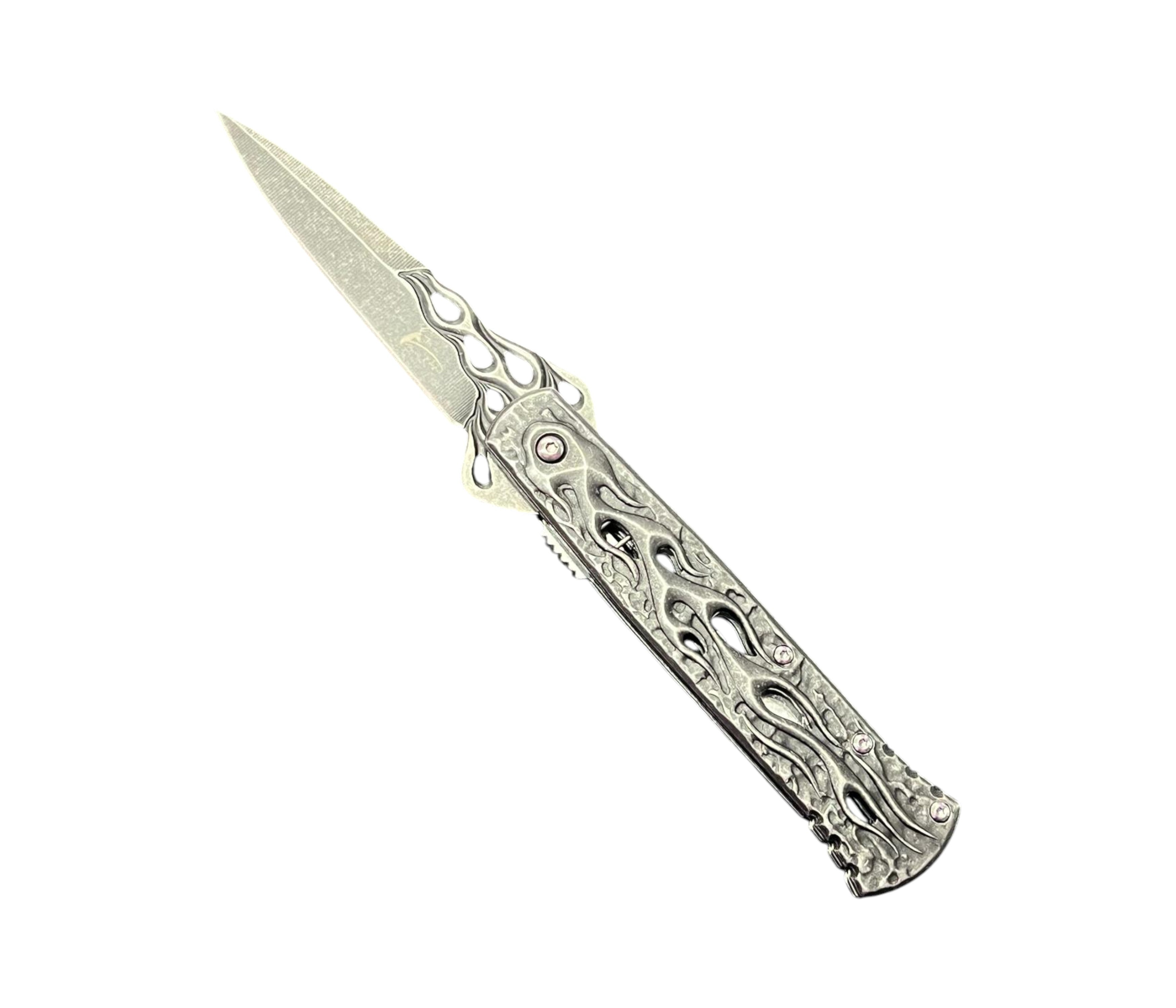 Stainless Streel Blade with Fire Design