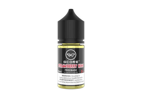 Gcore Strawberry Kiwi Freebase vape juice bottle on a white background